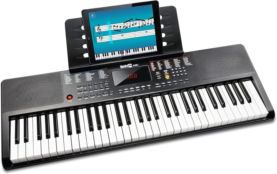 Tastiera Elettronica RockJam 61 Tasti Compatta e Completa per Principianti e Appassionati